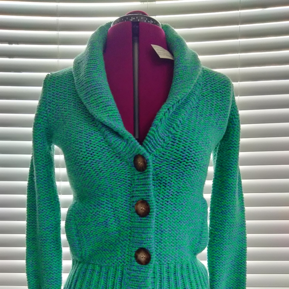 Sweater cardigan American eagle nice shade of green and blue mix. Size small